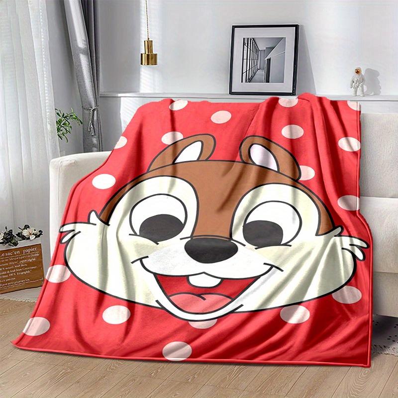 1pc, "Charming Chipmunk Design Flannel Blanket Perfect for Home Decor, Couch Cover, Travel, Camping, Car Use, Beach, Office Nap, Gift Idea"