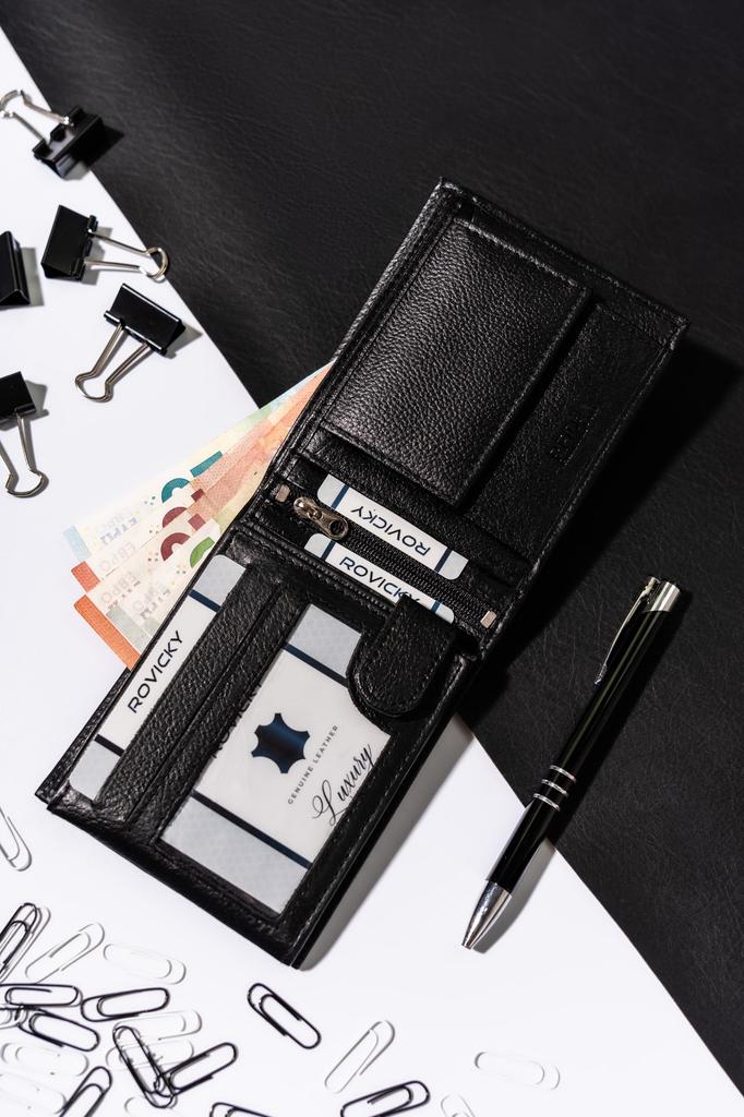 Leather wallet R-N992-PDM-3265 Black