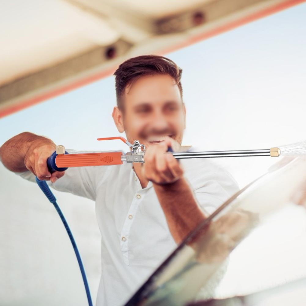 G3 4 DN20 High Pressure Washer Spray Nozzle Garden Watering Car Cleaning Tool with Switch ValveOrange