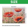 4/6pcs Rectangular Placemats - 12X18 Inch Countryside Poppy Heat-Resistant Placemats with 2D Element Design, Durable And Washable Polyester Tableware