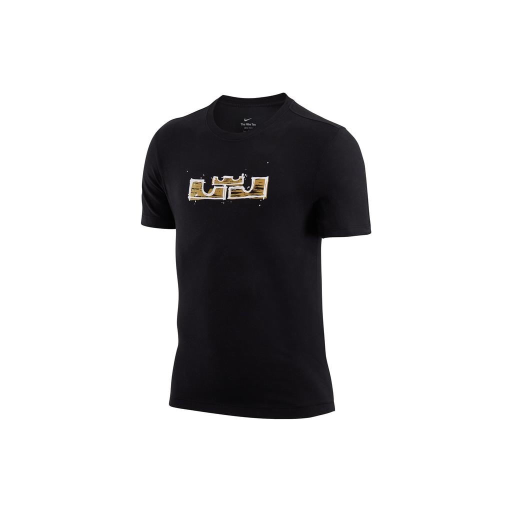 Nike Dri-Fit Lebron Hand-Drawn Crown Animal Print Basketball Short Sleeve T-Shirt Men Tops Black DR1292-011
