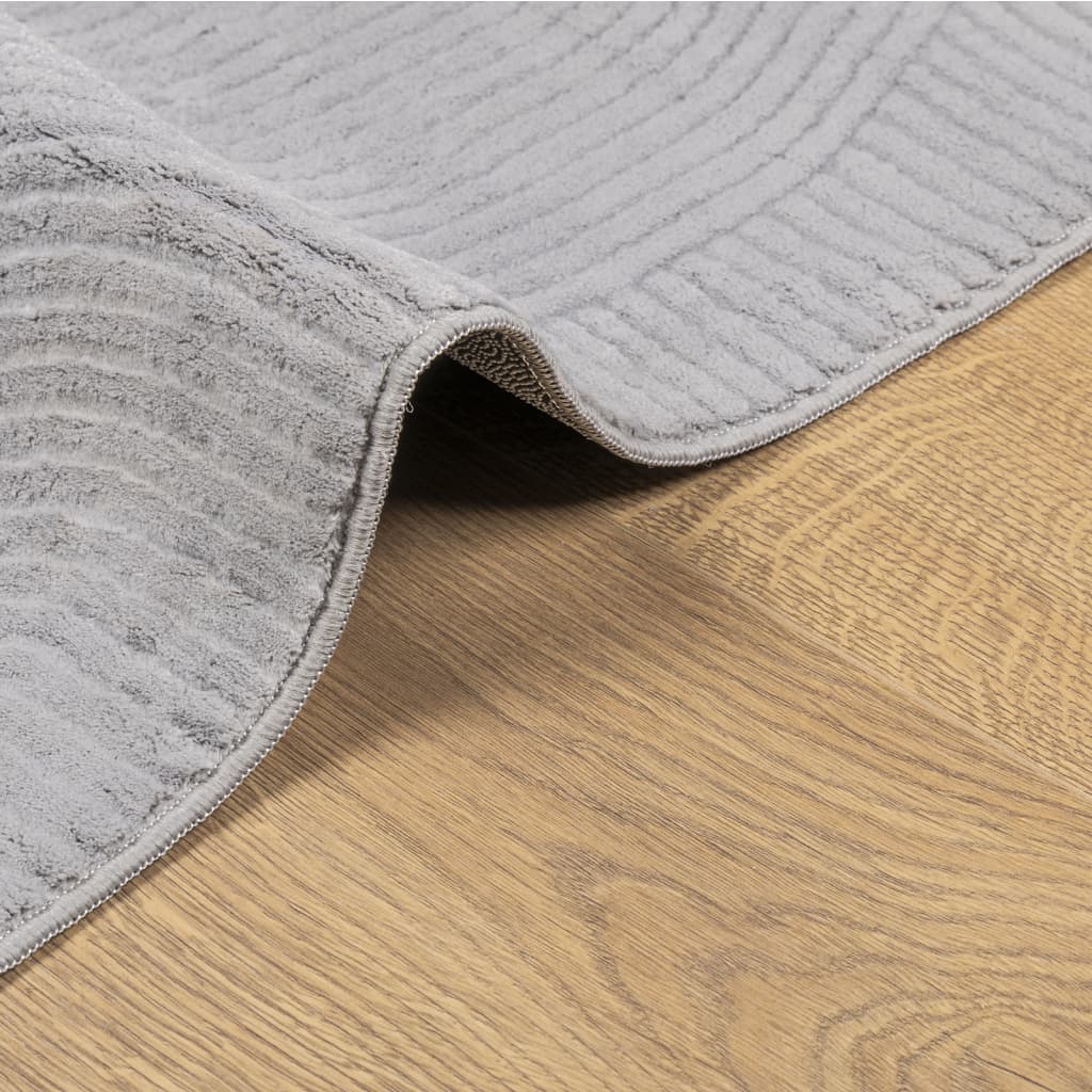 IZA Short Pile Rug Scandinavian Style Grey 100 X 200 Cm