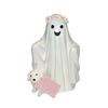 Ghost Dog Statue Halloween Spooky Resin Figurine Ghost Walking Dog Sculpture Garden