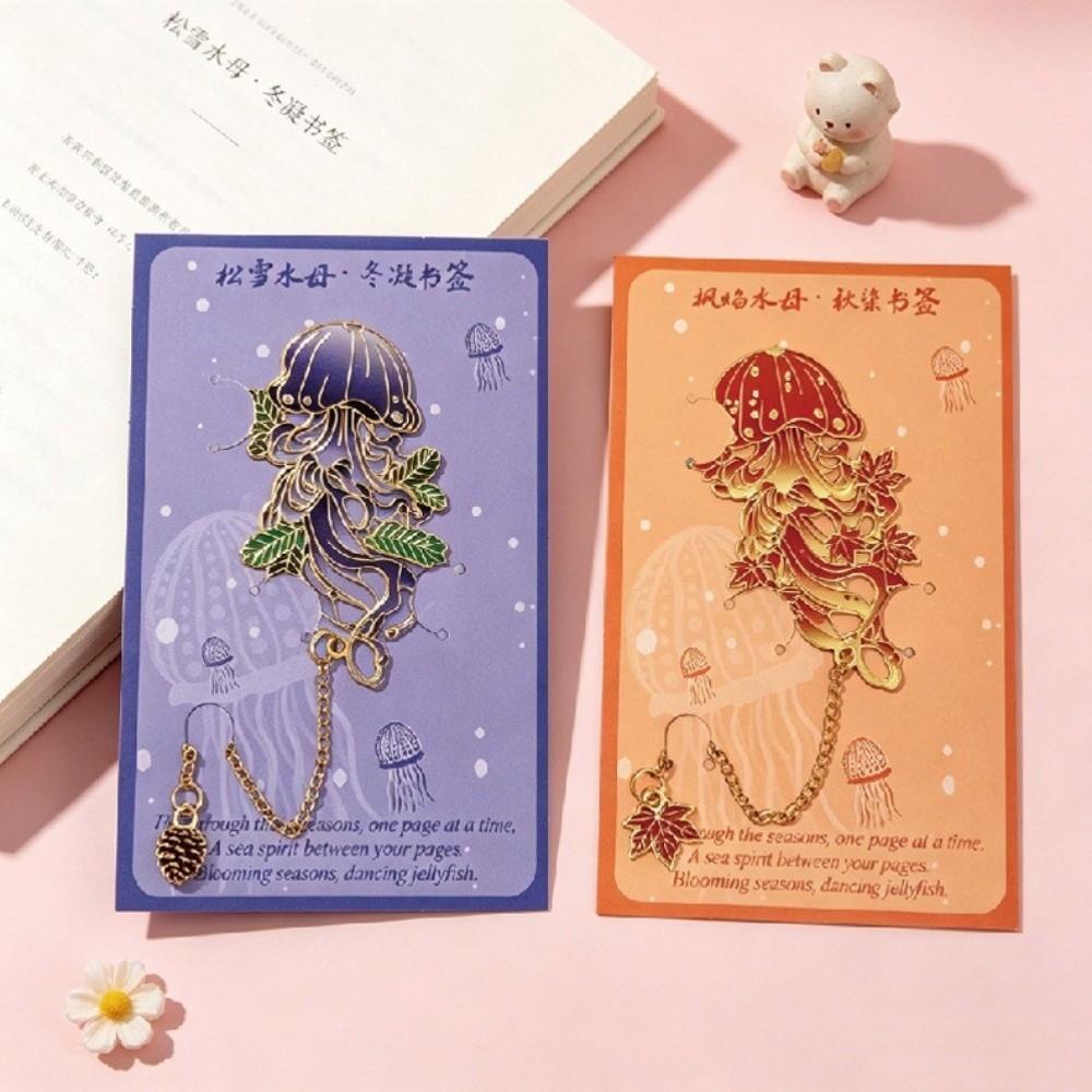 Hollow Jellyfish Bookmarks Metal Reading Bookmarks exquisite Page Clips Graduation Birthday