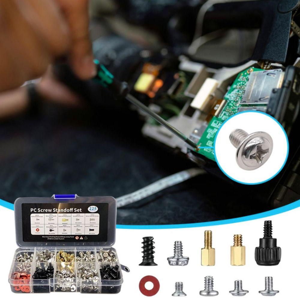 228pcs Computer Repair Bolt Assortment Kit Hardware Tools Washer Assortment Kit  Computer DIY