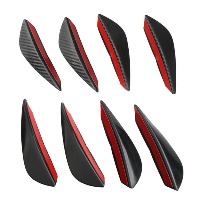 4Pcs Car Front Bumper Lip Decoration Diffuser Shunt Fin Body Spoiler Canard Universal Auto Modified Canard Exterior Parts