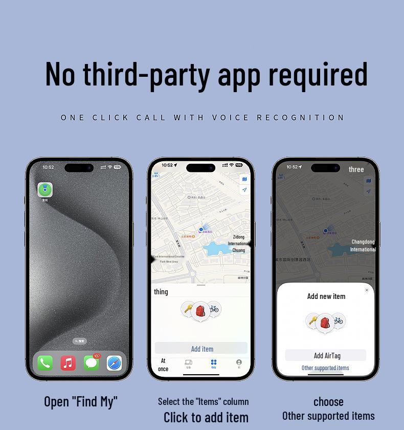 FindMy Keychain Compatible Anti-Lost Locator Adapter - Mini IP Locator