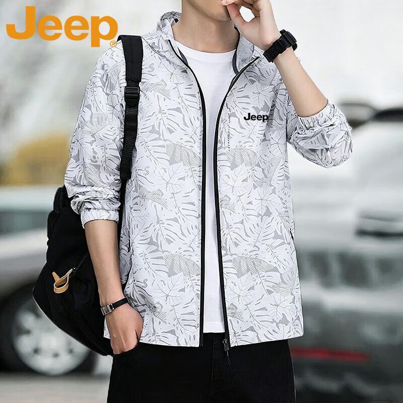 JEEP Men s Lightweight Hooded Sun Protection Jacket M