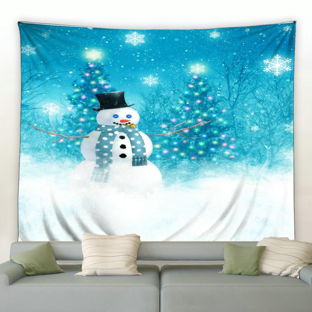 Домашний декор гобелен Санта-Клаус Снеговик Рождественский настенный гобелен Праздничная — фото 11