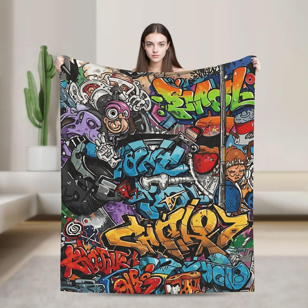 Cartoon Cute Doodle Blanket Quality Soft Throw Blanket Winter Boy Girl Bedroom Funny Bedspread