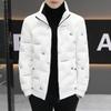 Lätt vit ankdunjacka för män - Trendig ståkrage, Varm casual vinterklädsel