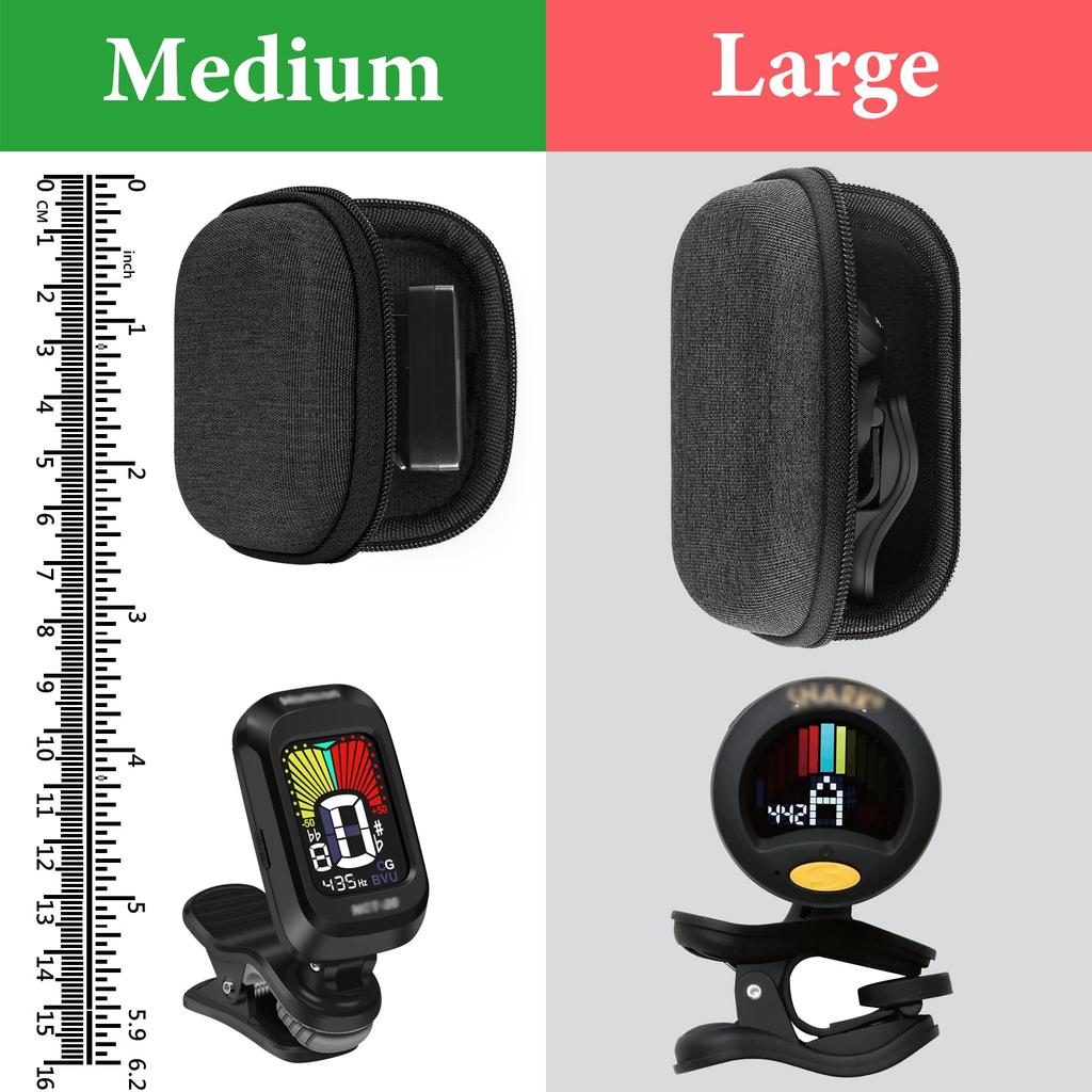 Geekria Shield Case for Guitar Portable Cover Travel Hard Shell Tuner Storage Case with Pick Holder Space Tuner, Bag, (Black)