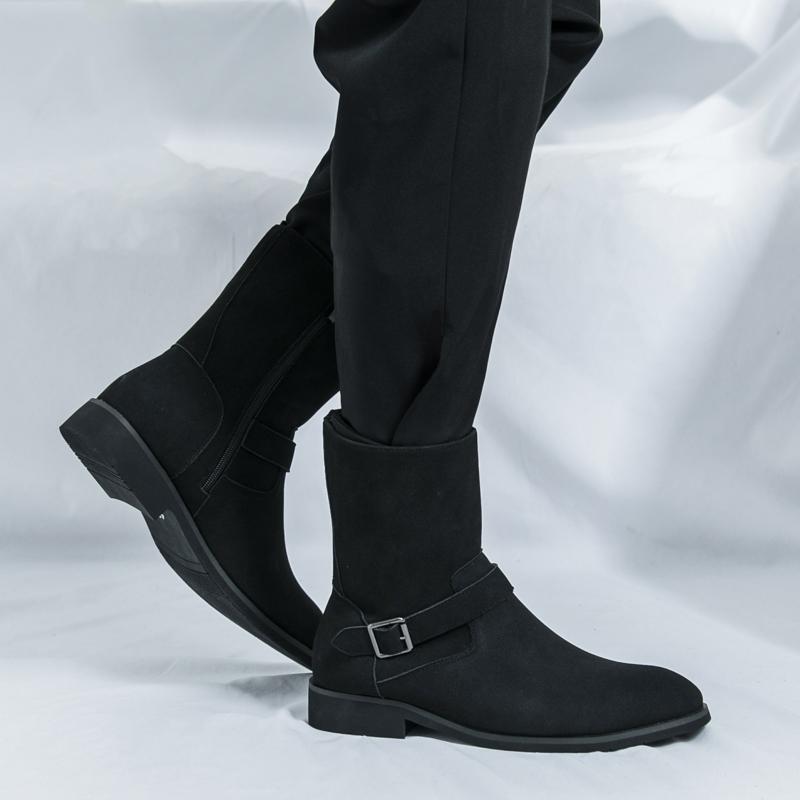 Mode Vinter Bästsäljande Herr Chelsea Boots Retro Business Korta Stövlar Hög Kvalitet Sidodragkedja Design Herr Läder Casual Skor
