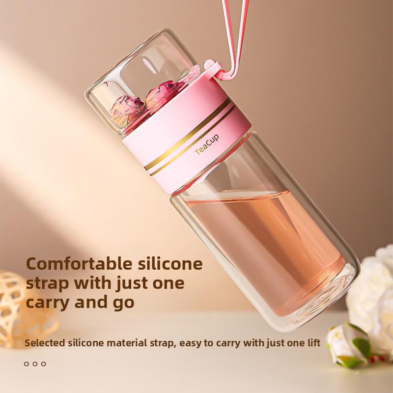 Tea Bottle High Borosilicate Glass With Strainer Glass Tumbler Tea Separation Glass Double-Layer Heat Insulation Business Gift