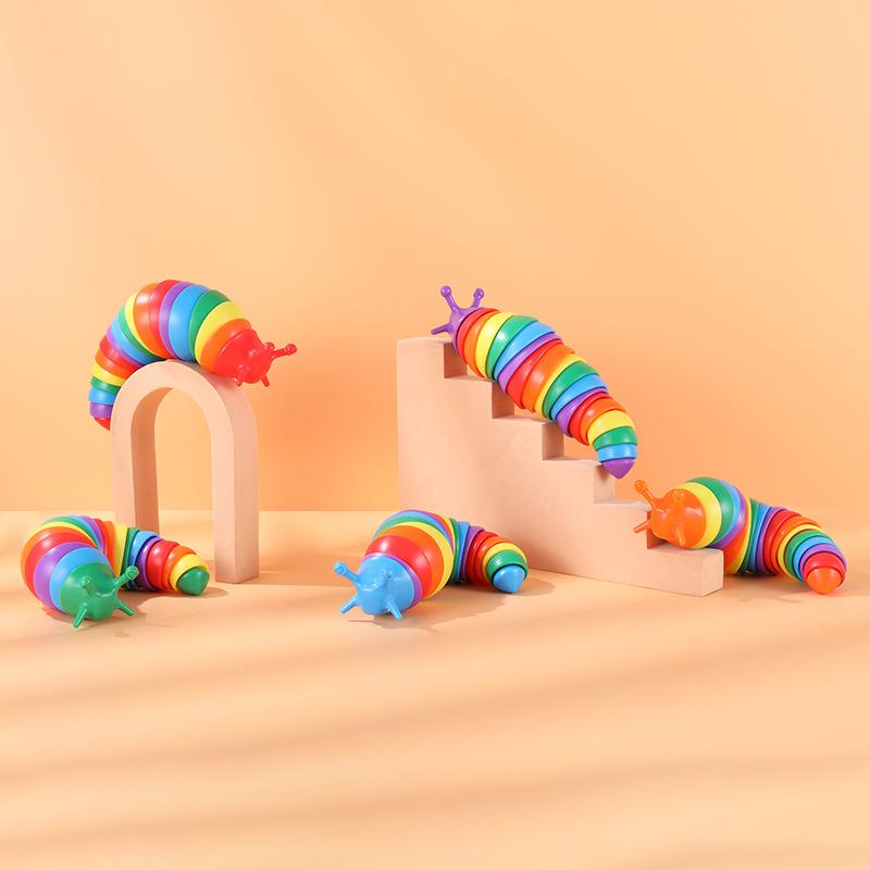 

Детские игрушки из мультфильмов, забавные красочные декомпрессионные гусеницы, двухцветные креативные носовые слизни