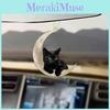 Cartoon Style Acrylic Moon Black Cat Hanging Ornament Stylish Car Decor And Keychain