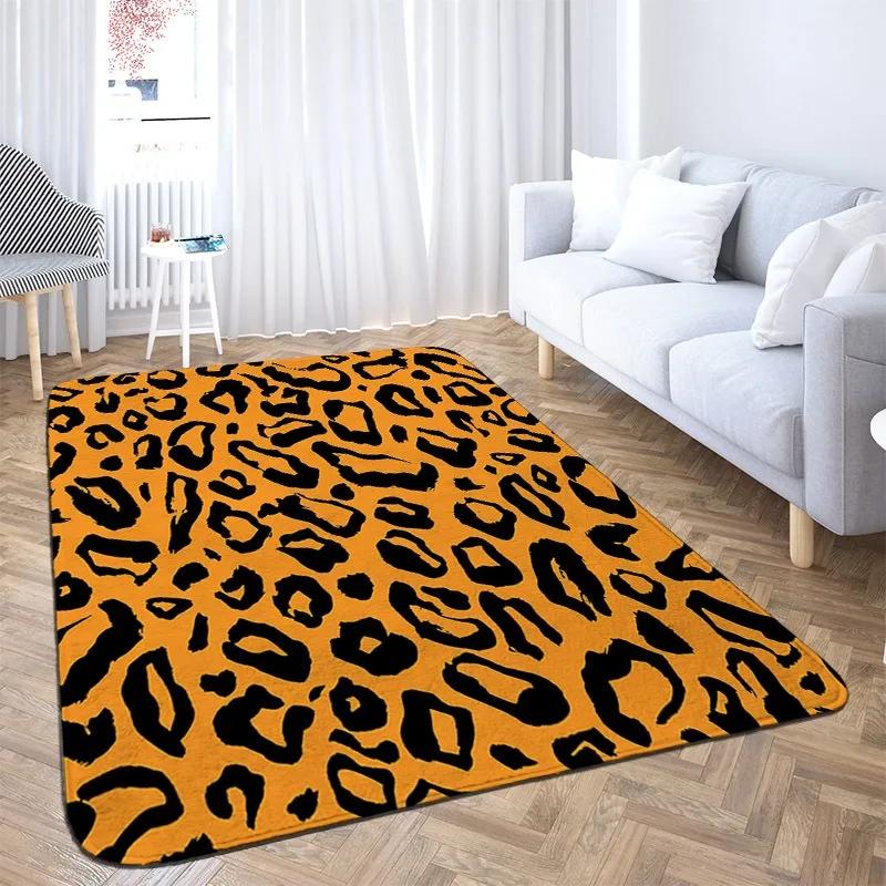 Animal Skin Pattern Leopard Print Carpet Home Bedroom Floor Decor Large Size Mat Non-slip Coffee Table Area Rug Bathroom Doormat