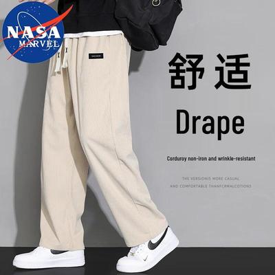 NASA MARVEL Men's Corduroy Loose Straight Casual Pants