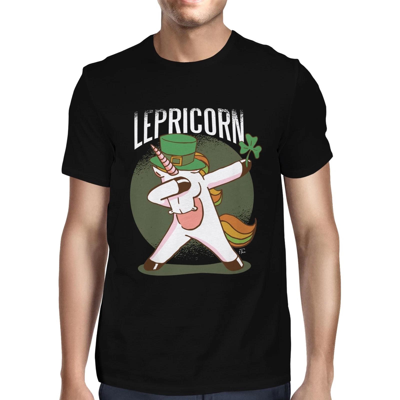 1Tee Mens Dabbing Leprechaun Unicorn  T-Shirt M
