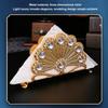 Gold Table Napkin Organizer Hollow Out Napkin Dispenser Decorative Napkin Holder  For Kitchen