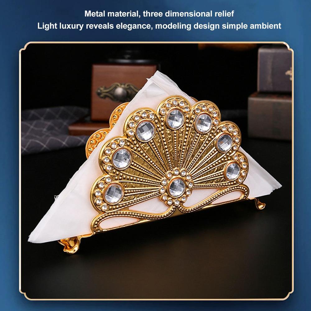 Gold Table Napkin Organizer Hollow Out Napkin Dispenser Decorative Napkin Holder For Kitchen