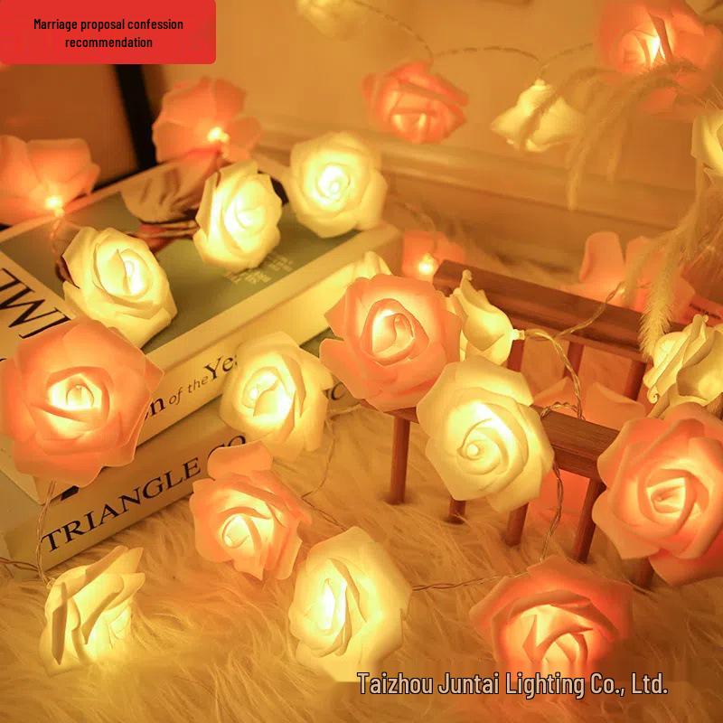 

Гирлянда из роз - Мигающие светодиодные украшения на День святого Валентина, свадьбы и предложения Battery: 2m 10 lights (steady)