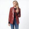 Blazer Rouge Nouveau Fait Main pour Femme Cuir d'Agneau Véritable Élégant Fête Formel