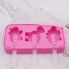 Silicone Ice Cream Mold 3 Cavities Easy Release Dinosaur Car Pineapple Ice Lolly Mold DIY Summer Freezer Ice Stick Container Kitchen