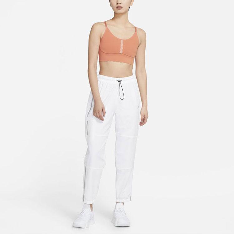 Nike Floral Fan Shaped Trim Low Impact Sports Bra Women Underwear Orange CZ7645-808