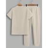 Summer Men's Short Sleeved Long Pants Set with  Letter Pattern Printing  Street Casual Fashion Style