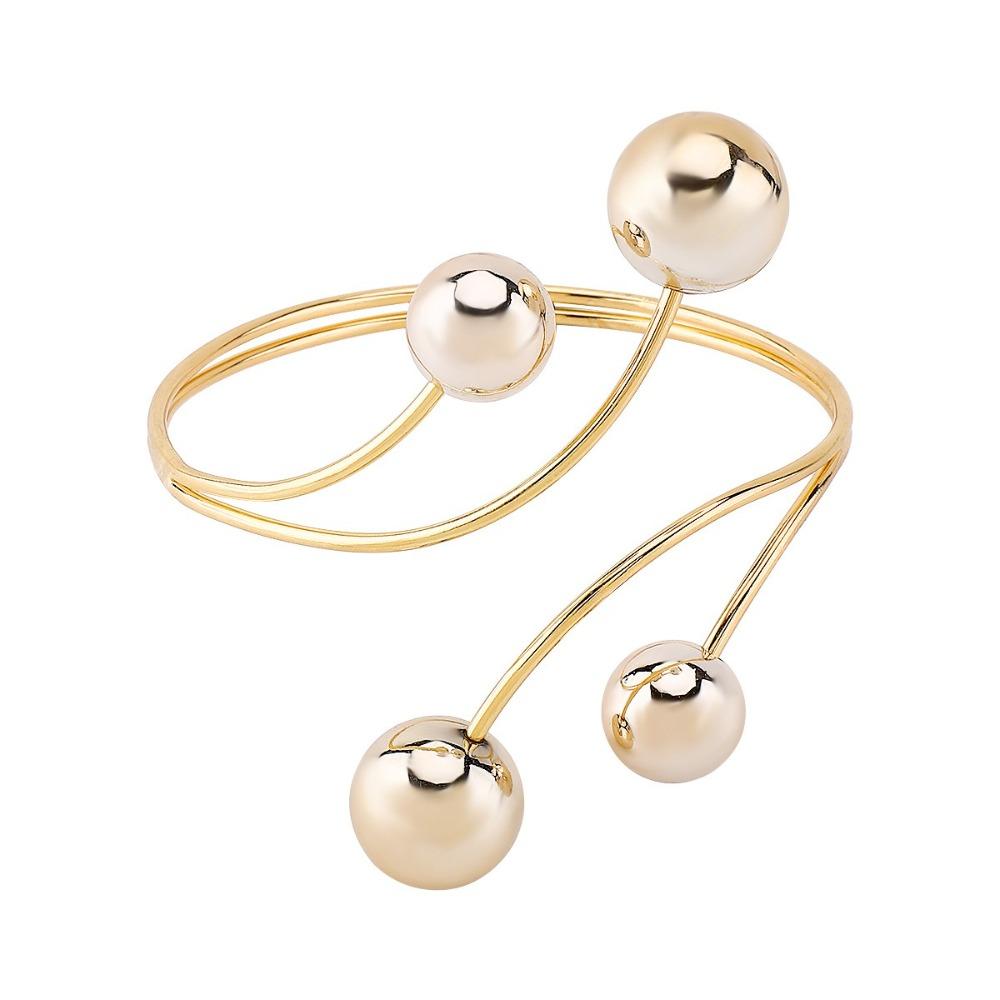 Metall Öffnungsarmreif Goldfarben Armreif Mode Breit Offener Armreif Handschmuck