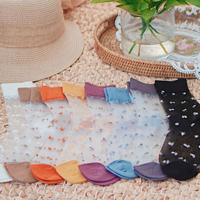 RNOT Punkt Strandfarbe Durchsichtige Socken (8 Farben)