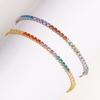 18K Gold Plated Rainbow CZ Tennis Bracelet – Luxury Colorful Gemstone Jewelry, Sparkle Gift for Women