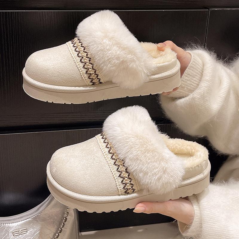 Fashion Baotou Cotton Mopping Winter New Round Head Deep Mouth Soft Bottom Anti-slip Wear-resistant Flat Bottom Half Mopping