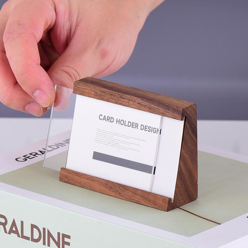 70X40Mm Wood Price Label Tags Table Number Name Card Menu Holder Acrylic Sign Display Stand