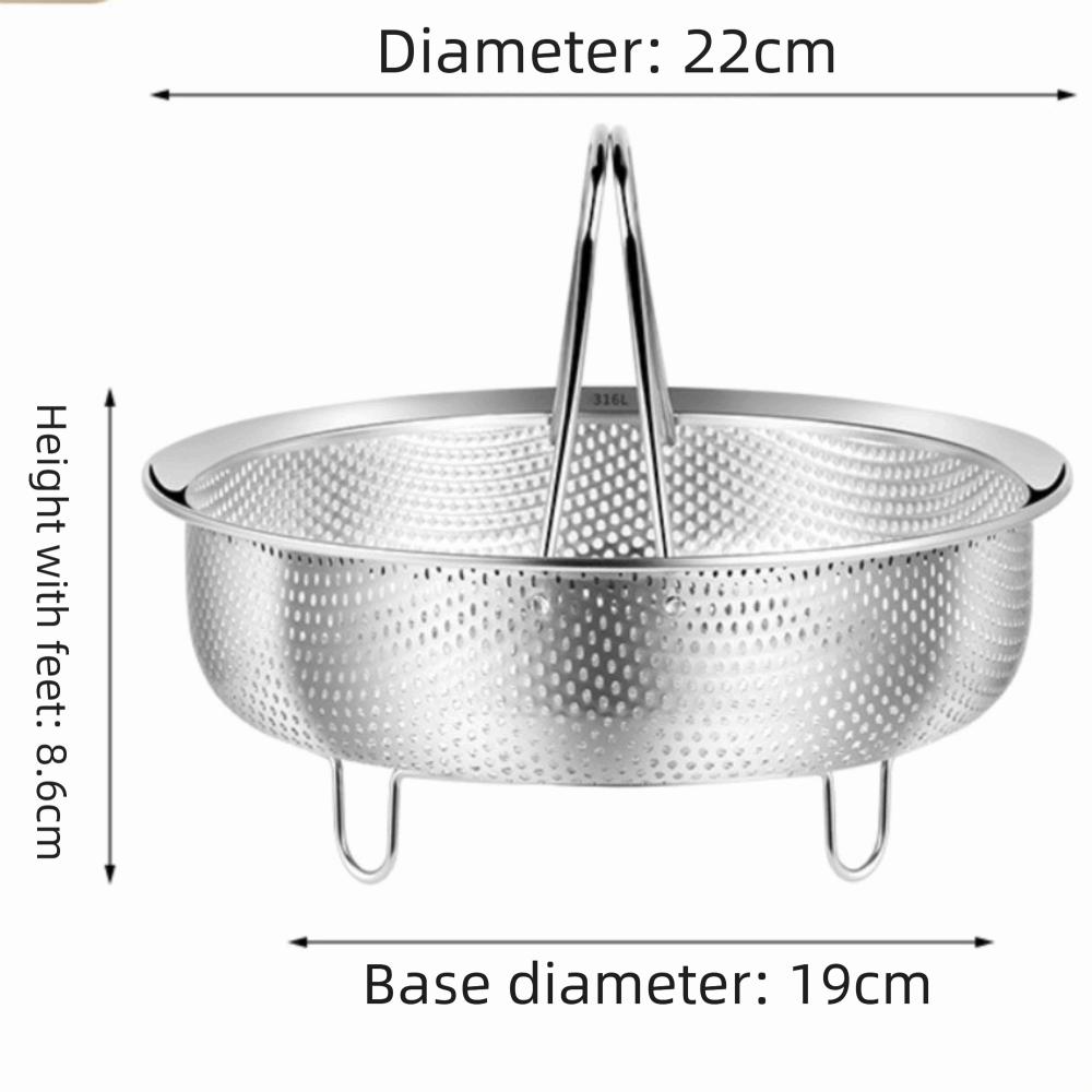 201 Stainless Steel Steamer Basket Foldable Handle Generic Pot Steaming Grid Safe Material Thickened Fruit Drain Basket