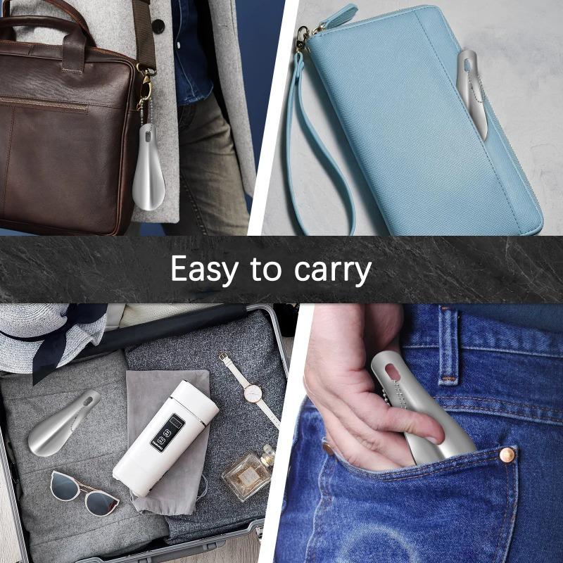 Three-colour 10cm Portable Mini Shoehorn Metal Durable Stainless Steel Fashion Keychain Shoehorn Accessories Shoe Helper