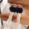 Versatile outer wear flower beach cool slippers women's 2025 summer new beautiful flat flat one-word shoes go out