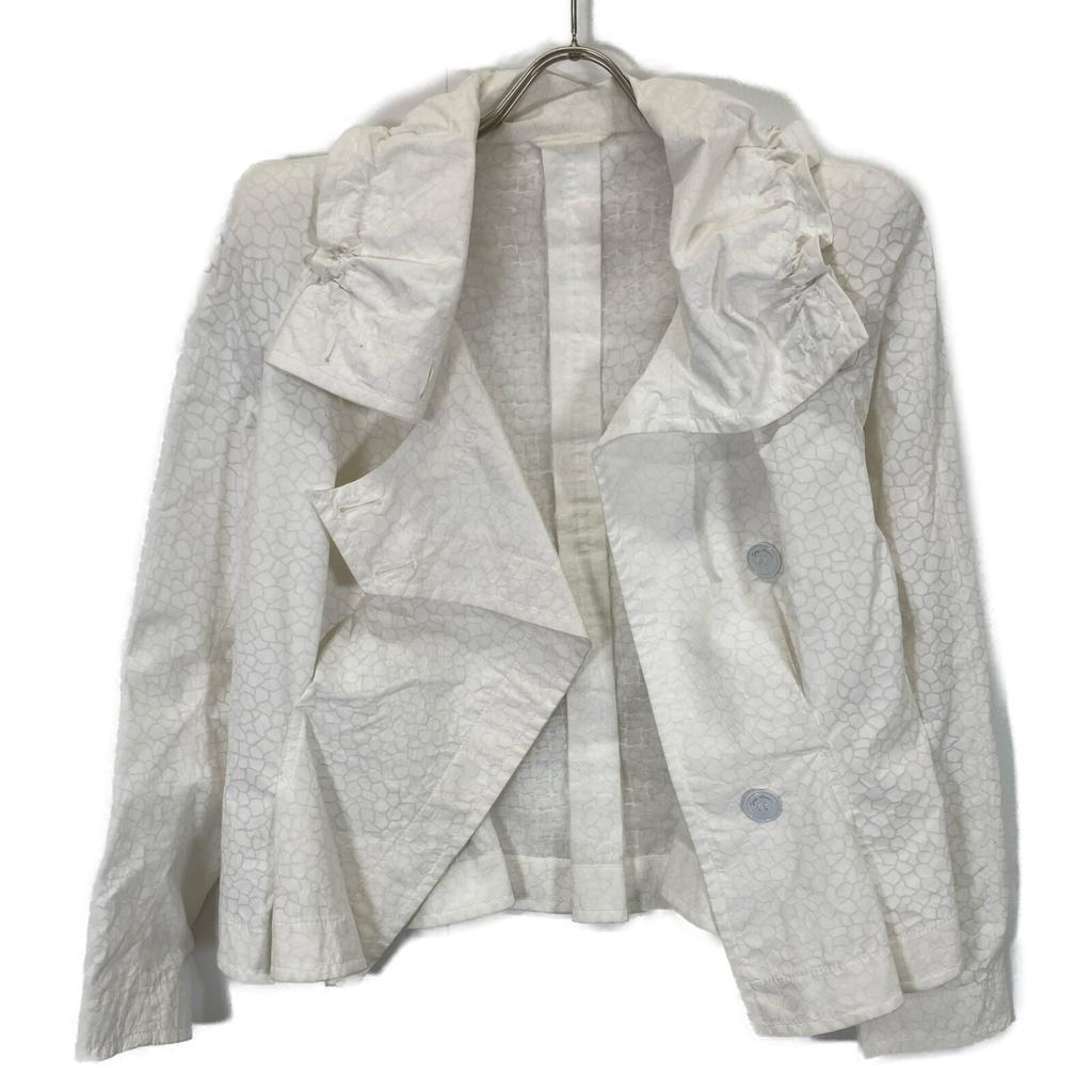 GIORGIO ARMANI White PG4014 Inside Lace All-Over Print Jacket Jacket 46 whiteUsed