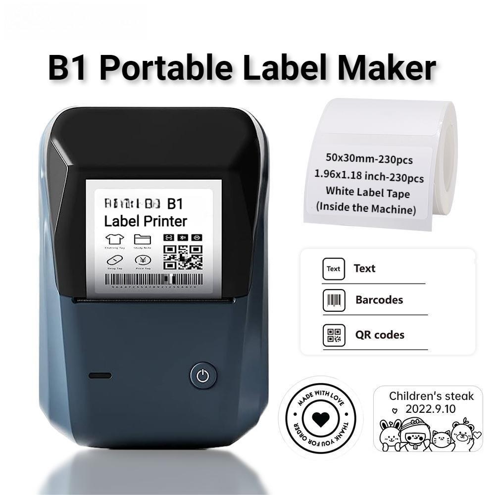 B1 2 Inch Portable Inkless Label Printer Office Business Bluetooth Auto Identification Label Maker