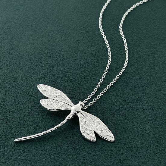 Colier cu pandantiv cu libelule pentru femei, argint, cu insecte, choker, bijuterii de Ziua Îndrăgostiților, cadou pentru purtarea zilnică, accesoriu pentru petreceri