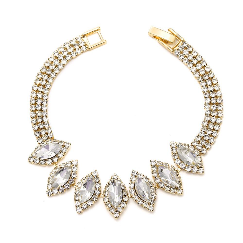 Bright Diamond Zircon Water Drop Necklace Earrings Wedding Jewelry, Shooting Jewelry Set