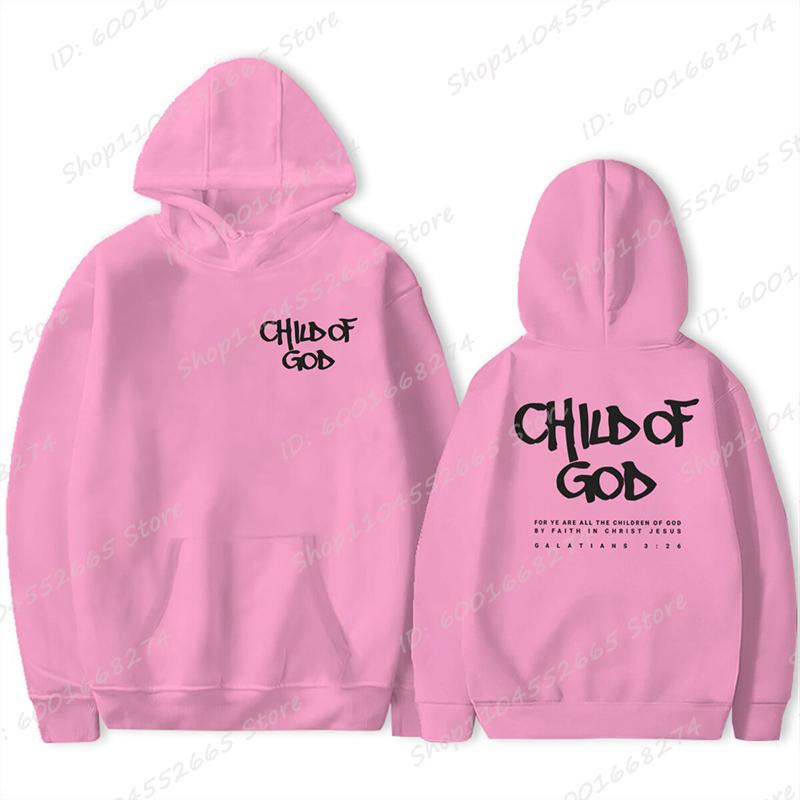 Child of God Print Men Plus-size Hoodie Outdoor Street Casual Retro Classic Simple Gothic Autumn Winter Long-sleeve Sweatshirt