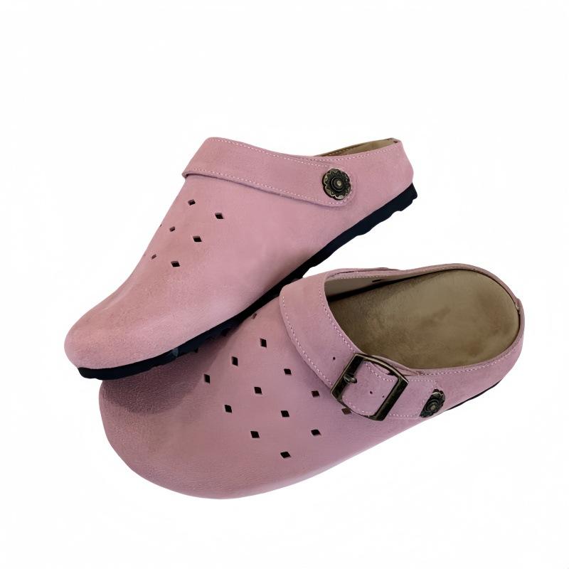 Retro Mori Hollow Breathable Bag Head Half Slippers Female Summer Wear a Pedal Thick Sole Ugly Cute Leather Birkenstocks