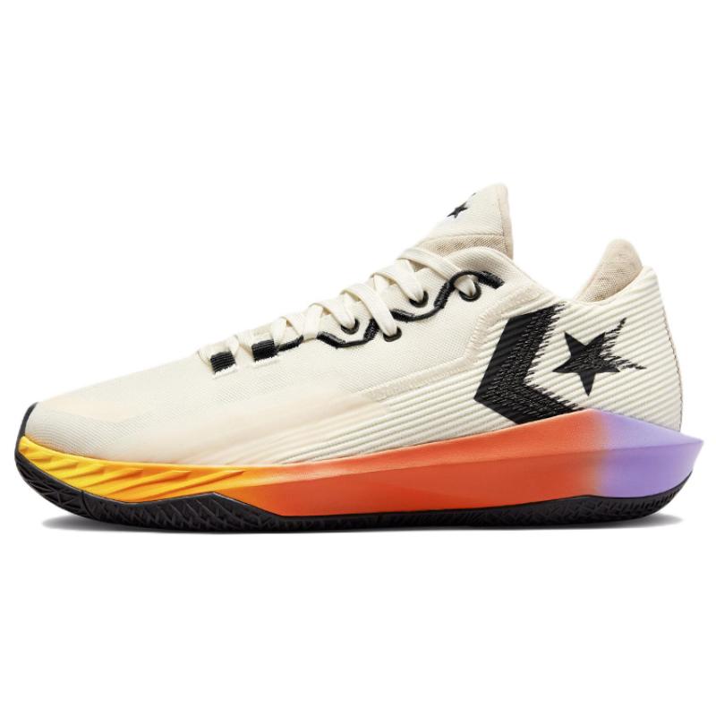 

Converse All Star BB Jet Round-toe Comfortable Mid-Top Basketball Shoes Unisex Beige Orange 38