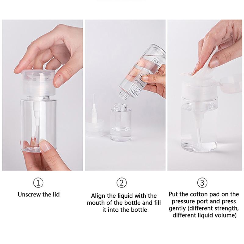 100/120/300Ml Refillable Bottles Empty Press Pump Dispenser Nail Art Polish Remover Cleaner Makeup Bottle Manicure Tool Diy