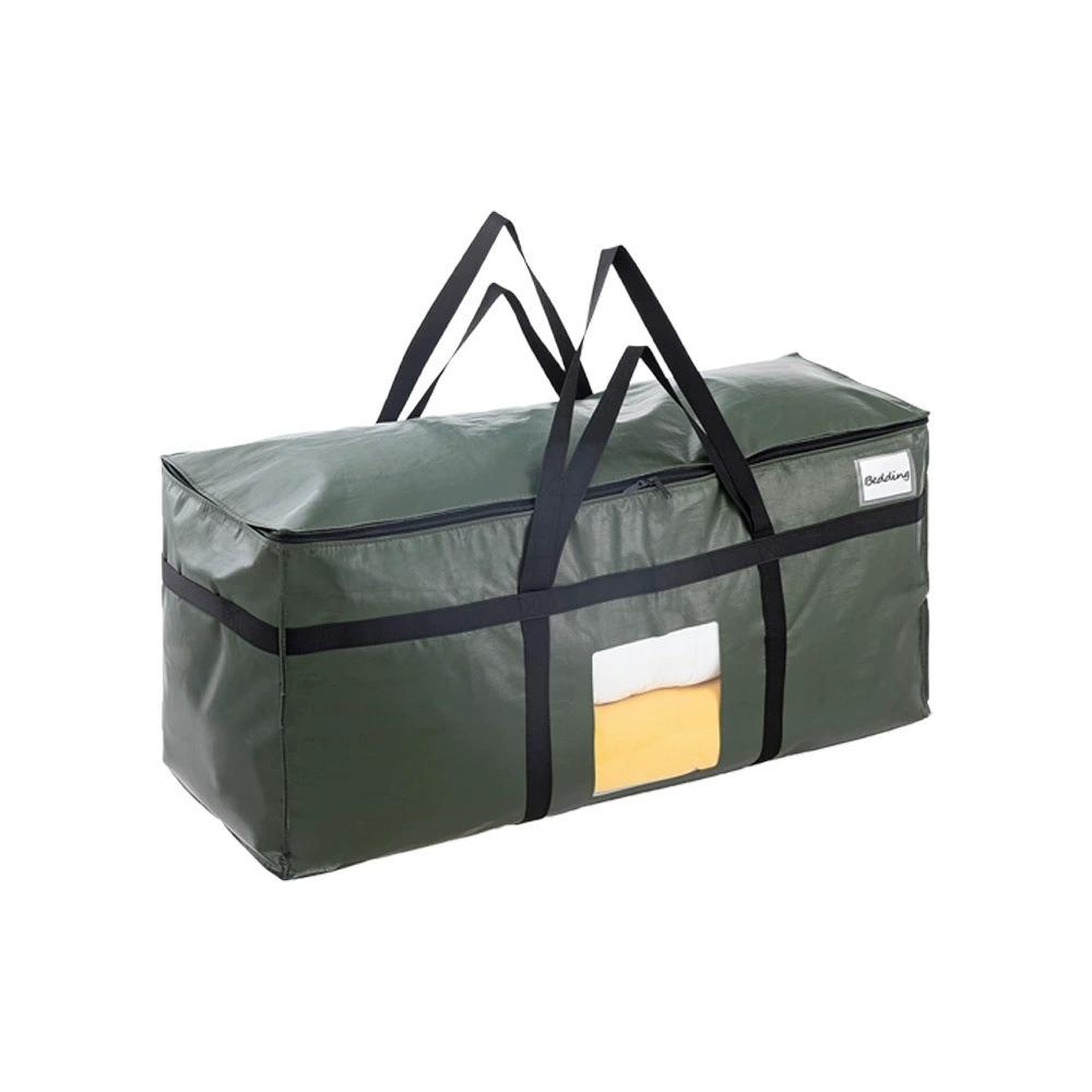 Clear Window Moving Package Bag Zipper Closure Extra Large Storage Tote Bedding Storage