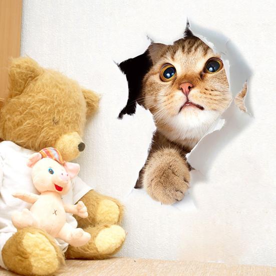 Cover Decals Exquisite Self-Adhesive Removable Animal Toilet Lid Wall Stickers for Home