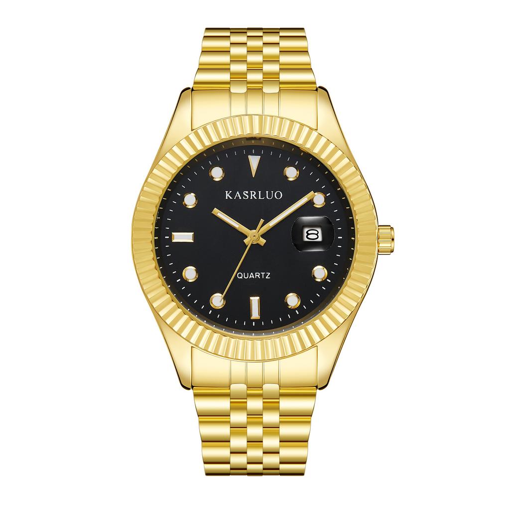 Men'S Watch Business Simple Fashion Trend Calendar Steel Belt High-End Waterproof Men'S Watch Exquisite