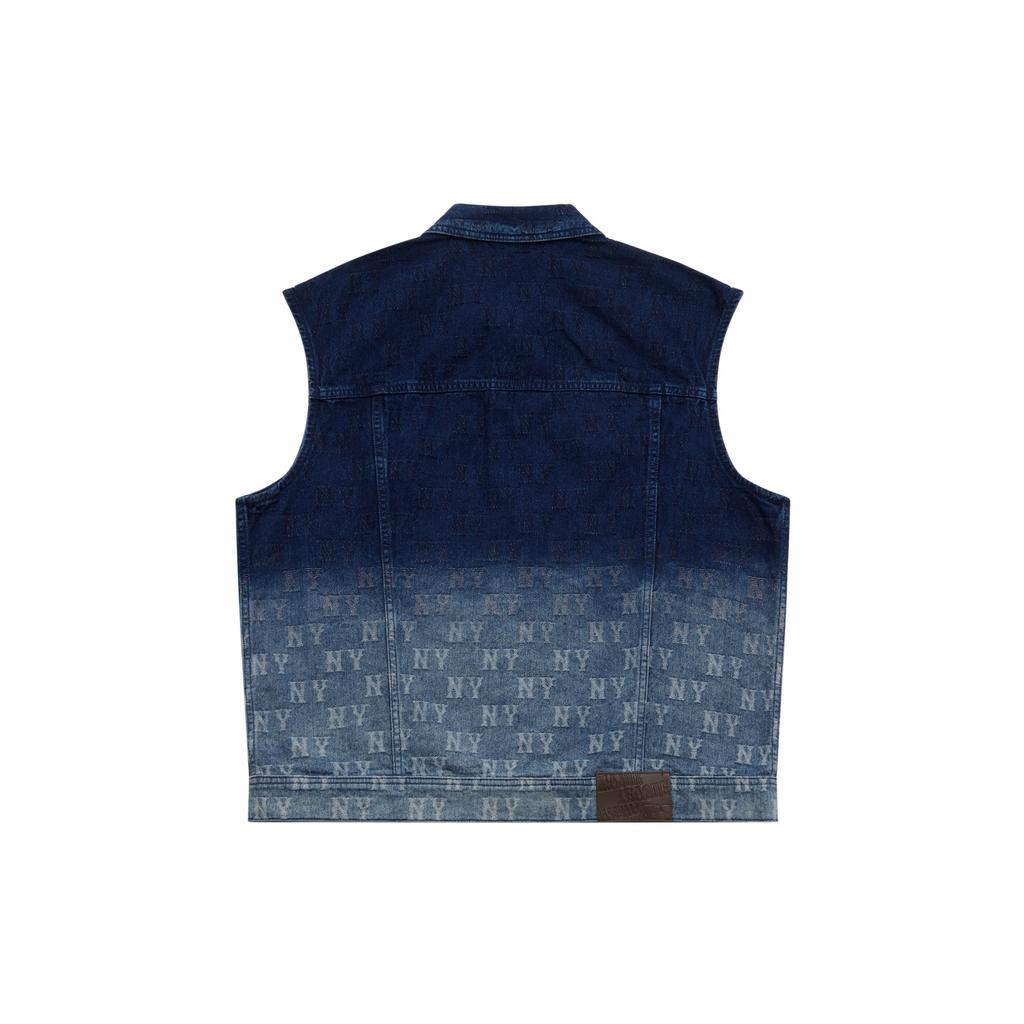 MLB Monogram Series New York Yankees SS25 Loose Gradient Comfortable Trendy Casual Printed Denim Vest Unisex Vest Deep-Navy 3AVTM0151-50NYD
